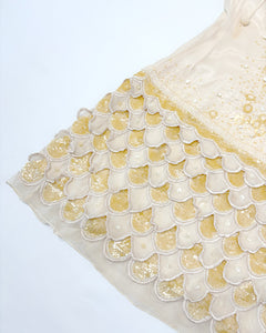 Beaded sequin silk slip dress