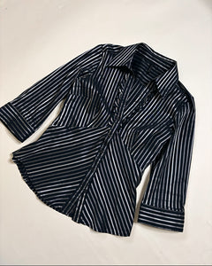 Striped fitted quarter sleeve 90’s shirt