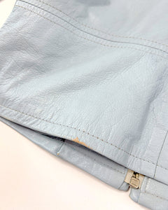 Ice blue 90’s leather jacket