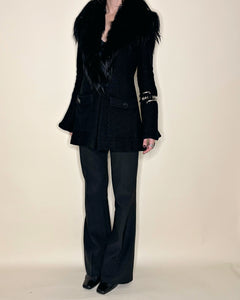 Versus Versace tailored long hair jacket