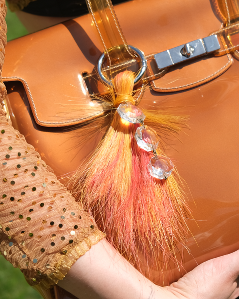 Upcycle horse bag charm