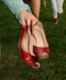 2000’s red jelly wedge heels