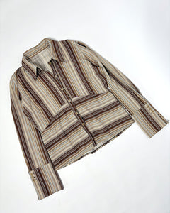 Striped fitted 90’s shirt with large cuffs