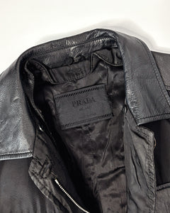 90’s Prada leather detailed nylon jacket