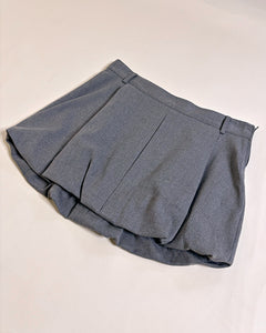 Suit grey mini bubble skirt