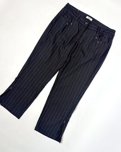 Moschino striped zipper slit capri pants