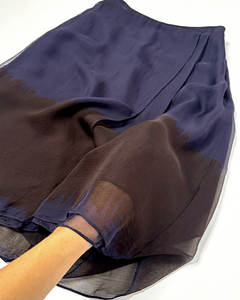 Giorgio Armani 90’s pure silk wrap layered midi skirt