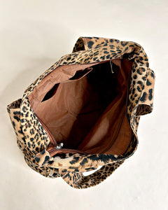 Big leopard eyelet studded bag