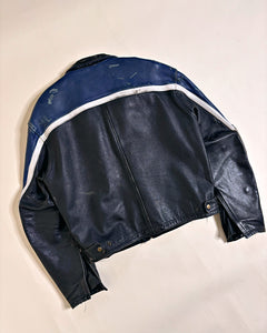 Oversize navy racer jacket