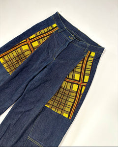 Plaid wide leg jorts