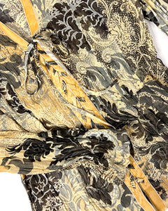 90’s corset tie abstract animal print shirt