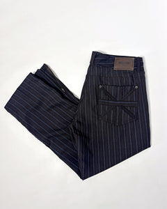 Moschino striped zipper slit capri pants