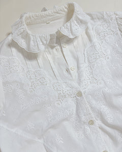 Parisian romantic white blouse