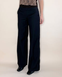 Wide leg low rise suit pants