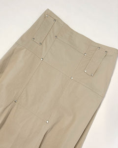 Silver studded low rise maxi skirt