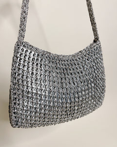 Silver metal link bag