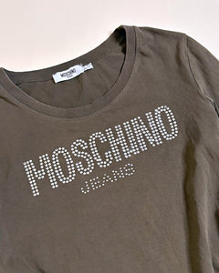 Moschino rhinestone logo top