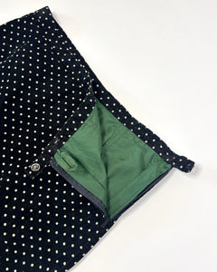 Polkadot corduroy low rise pencil skirt