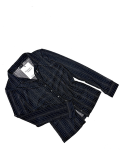 Silver striped 90’s mesh shirt