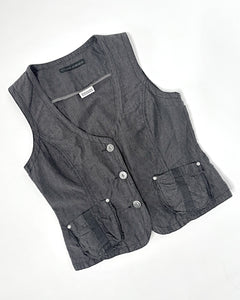2000’s pinstripe studded suit vest top