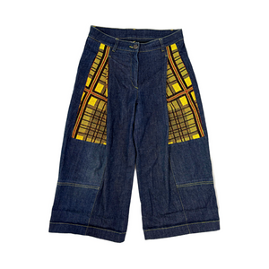 Plaid wide leg jorts