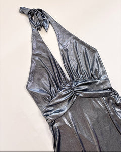 Dripping metalic halter dress