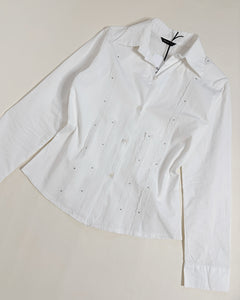 2000’s rhinestone & lace fitted shirt