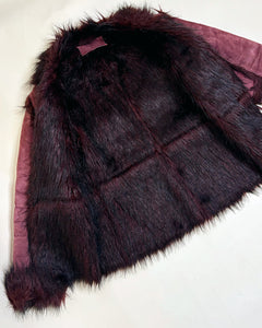 Burgundy sheep shearling jacket