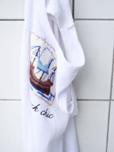 “Shipwreck chic” Cross stitch upcycle tank top