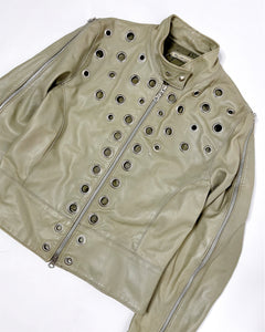 Grommet studded 90’s Italian leather jacket