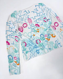 Graphic beaded 90’s long sleeve top