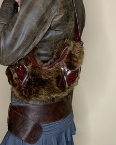 Furry buckle bag