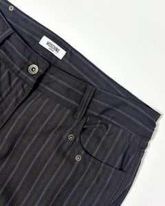 Moschino striped zipper slit capri pants