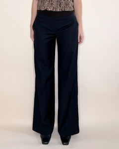 Wide leg low rise suit pants