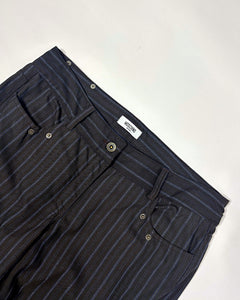 Moschino striped zipper slit capri pants