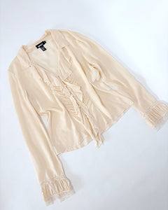 DKNY silk ruffle blouse