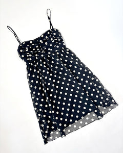 Polkadot babydoll mini dress
