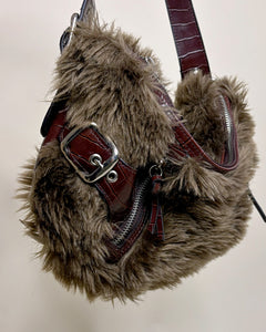 Furry buckle bag