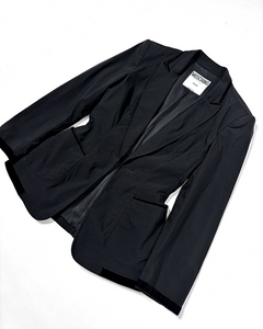 Moschino velvet trim fitted suit jacket