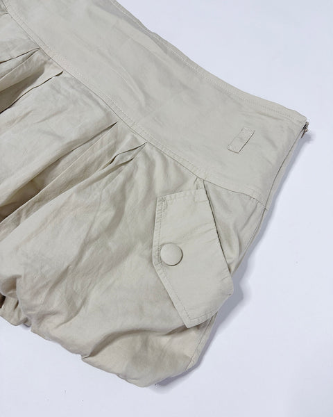 Bubble mini skirt with buttoned pockets