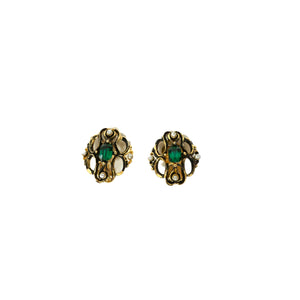 Emerald green clip earrings