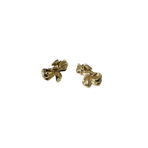 Golden bow clip earrings