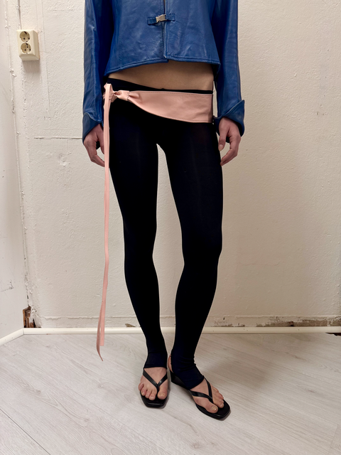 S0104 dusty pink leather wrap belt