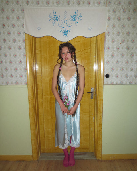 1980's pure silk lace slip dress