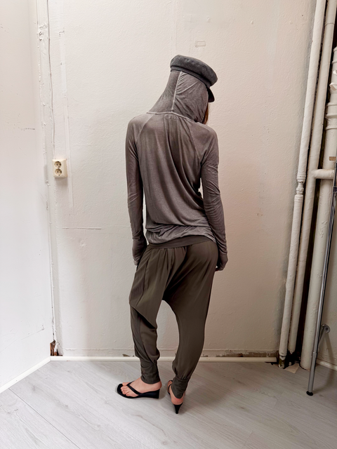 s0108 soft drape sheer harem pants
