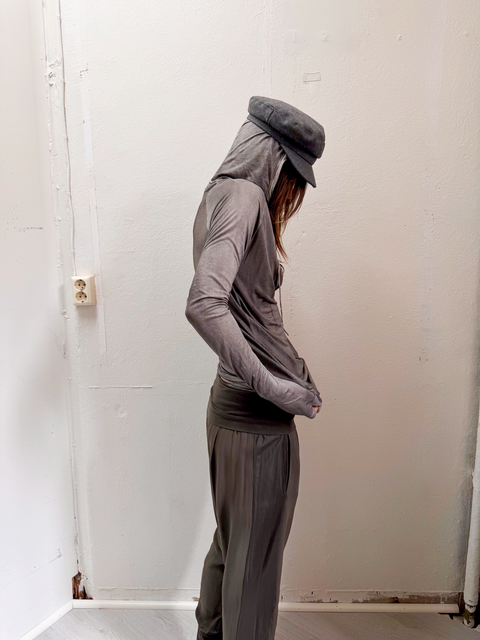 s0110 grey wool cap