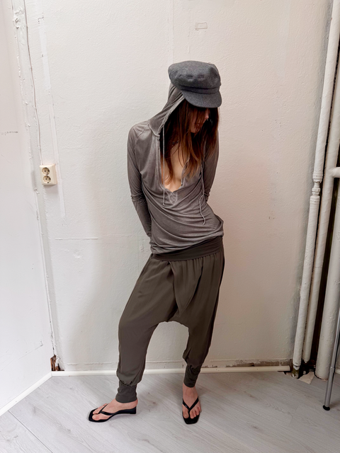 s0108 soft drape sheer harem pants