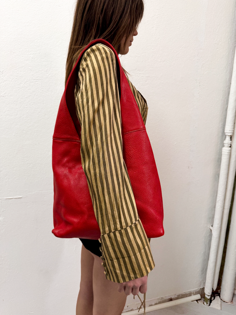 s0102 striped raw silk blazer