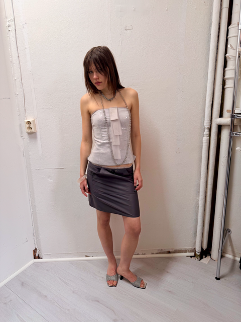 s0115 sporty nylon mini skirt