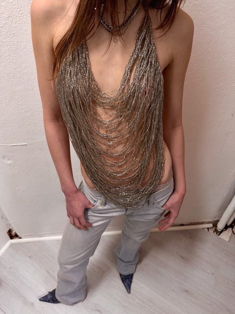 s0138 beaded cascade halter top (1990)